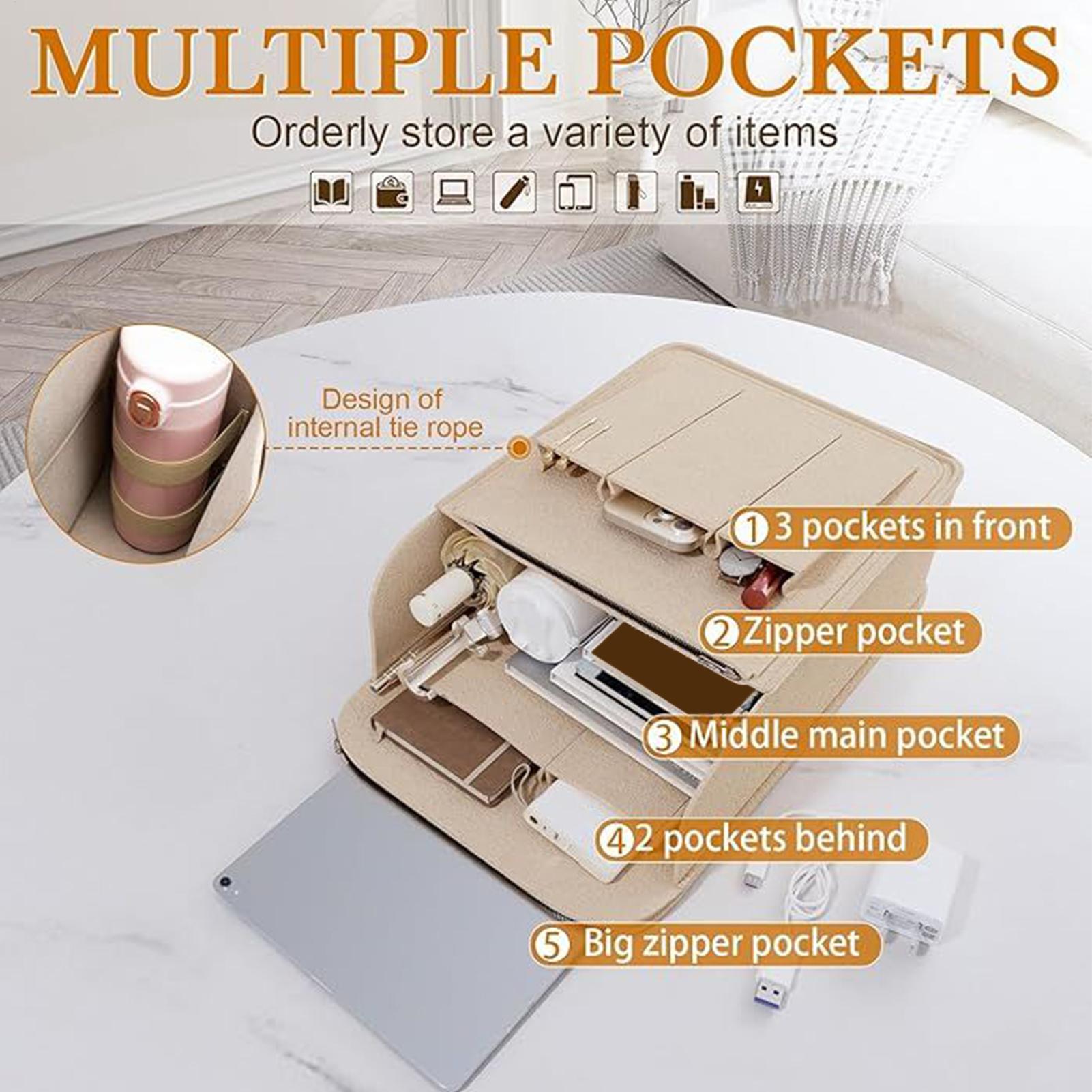Backpack Insert Organizer - Boekentas-organizer-inzetstuk, grote capaciteit, draagbare rugzak-opbergtas, meerdere