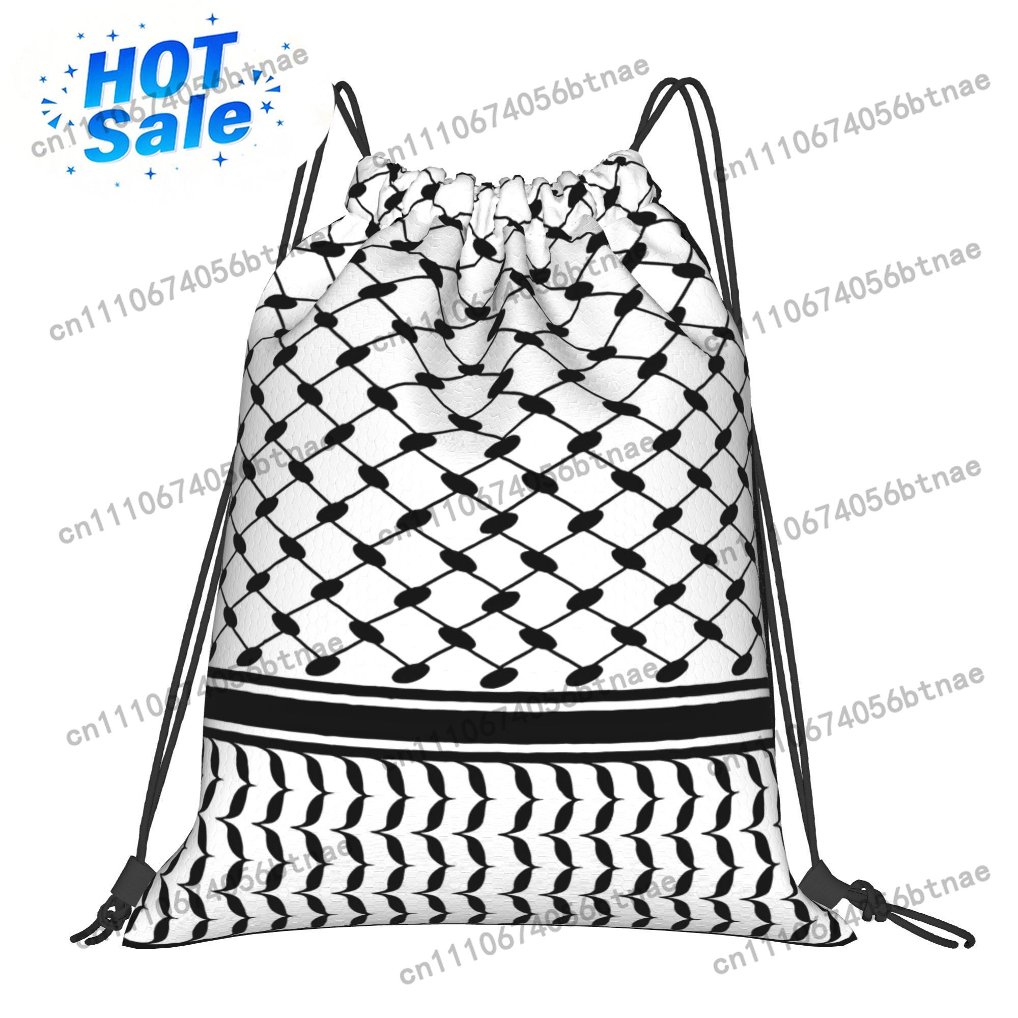 Drawstring Gym Bag - Kufiya Midden-Oosterse patroon-tas met trekkoord Lichtgewicht