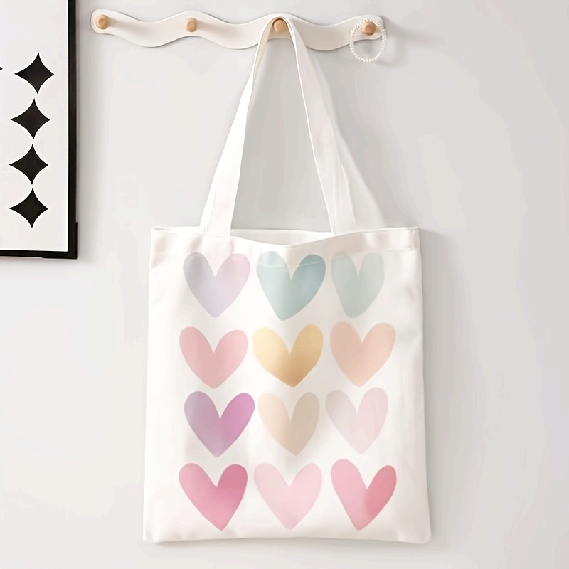 Canvas Backpack Casual - Stijlvolle boodschappentas met een hartmotief in