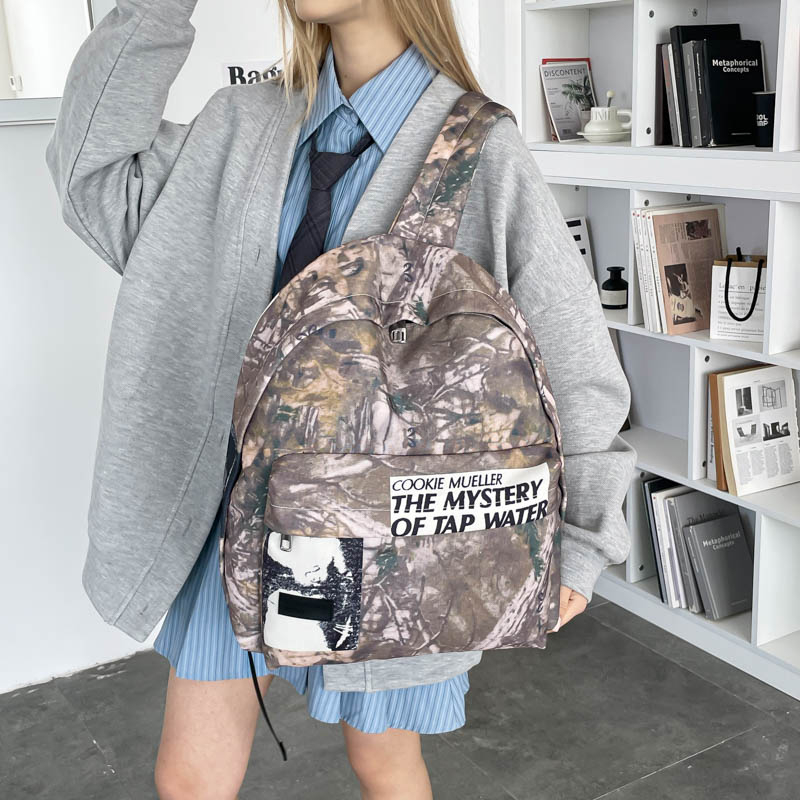 Unisex retro camouflagepatroon - Canvas Backpack Casual recensie en prijs